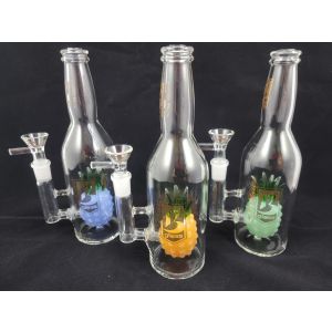 Straight Stem Bottle Design With Pineapple Perc Water Pipe 9 Inch