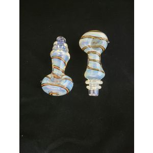 Spiral Twist Design Spoon Glass Hand Pipe 5 Inch