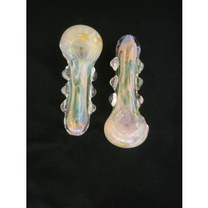 Spiral Mushroom Design Spoon Glass Hand Pipe 4.5 Inch