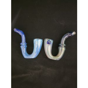 Curved Stem with Spiral Design Hand Pipe 5 Inch
