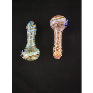 Spiral Design Spoon Glass Hand Pipe 4.5 Inch