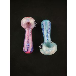 Spiral String Design Spoon Glass Hand Pipe 5 Inch