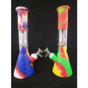 Straight Stem Silicone String Design with perc Water Pipe 11 Inch