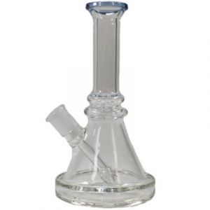 Glass Water Pipe Straight Beaker Design With Tire Perc 7 inch