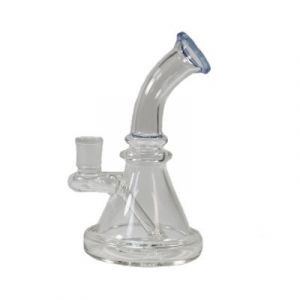 Glass Water Pipe Curved Beaker Design With Tire Perc 6.5 inch