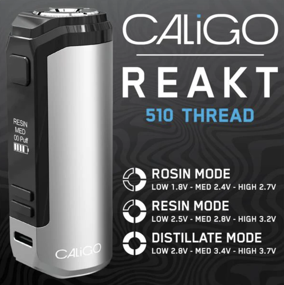 CaliGo REAKT 510 Cartridge Vaporizer with USB Type C