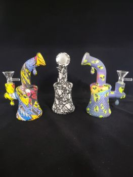 Bent Stem Silicone Design Water Pipe